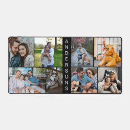 カスタム8フォトコラージュシンプルブラック デスクマット