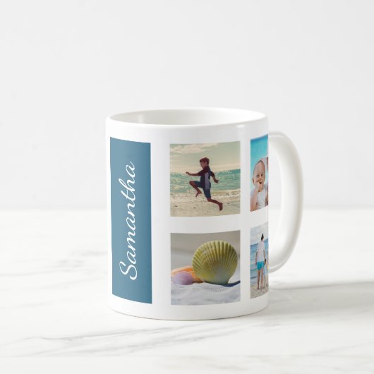 カスタム8フォトスクエアコラージュ コーヒーマグカップ (正面右)