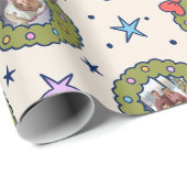 カスタム8写真おもしろいクリスマスラッピング紙 ラッピングペーパー (ロールコーナー)