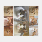 カスタム8写真パーソナライズされた フリースブランケット (正面(横))