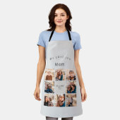 カスタム8写真家族コラージュ愛あなた母 エプロン (着用した状態)