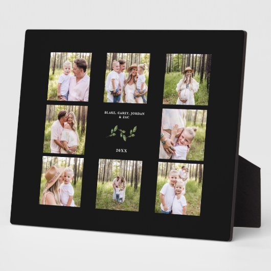 カスタム8枚フォトファミリーコラージブラックプラーク フォトプラーク (側面)