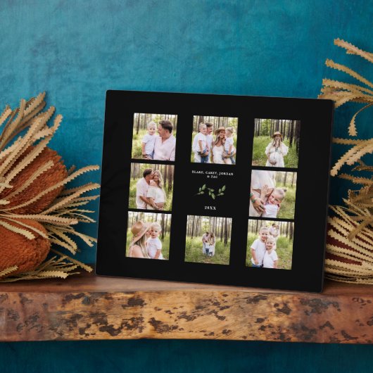 カスタム8枚フォトファミリーコラージブラックプラーク フォトプラーク (側面)