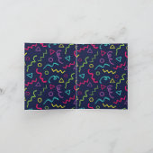 カスタム80年代90年代レトロネオン誕生日パーティー 招待状 (内部)