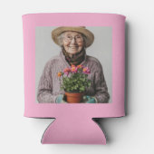 カスタム80歳の誕生日 ピンクゴールド 写真入り 缶クーラー (裏面)