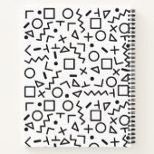 カスタム80's 90's白黒レトロ図形パターン ノートブック (裏面)