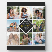 カスタム8 Photo Grid Collage金ゴールド卒業 フォトプラーク (正面)