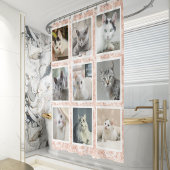 カスタム9スクウェア写真コラージュバラ金ゴールド大理石 シャワーカーテン