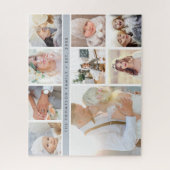 カスタム9スクウェア・フォト・コラージュ&ファミリー名 ジグソーパズル (縦)