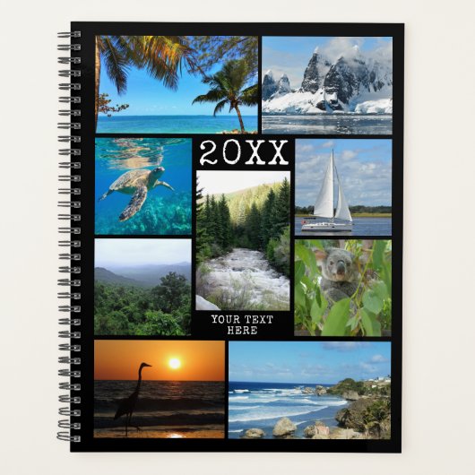 カスタム9フォトコラージュパーソナライズされた写真 プランナー手帳 (正面)