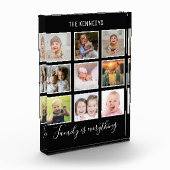 カスタム9フォトコラージュファミリー名ブラック フォトブロック (左)