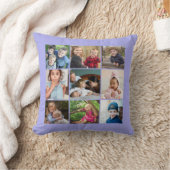 カスタム9フォトコラージュ家族Keepsake Periwinkle クッション (ブランケット)