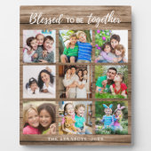 カスタム9フォトコラージュ賛美ファミリ引用文ウッド フォトプラーク (正面)