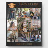 カスタム9フォトコラージュ金ゴールド黒人大学院 フォトプラーク (正面)