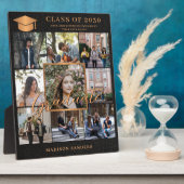 カスタム9フォトコラージュ金ゴールド黒人大学院 フォトプラーク (側面)