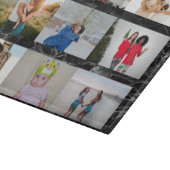 カスタム9フォトコラージュ黒パーソナライズされた大理石 カッティングボード (角)