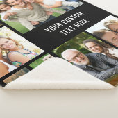 カスタム9フォトコラージュ黒 シェルパブランケット (3/4)