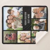 カスタム9フォトコラージュ黒 シェルパブランケット (正面(横))