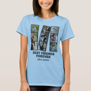 カスタム9フォトコラージュ&ネーム最高のFriend Forever Tシャツ