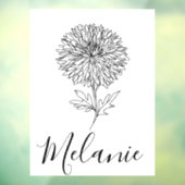 カスタム9月アスター誕生花の贈り物誕生 ウィンドウサイン (シート3)