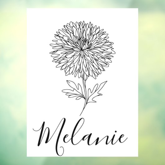 カスタム9月アスター誕生花の贈り物誕生 ウィンドウサイン (シート3)