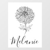 カスタム9月アスター誕生花の贈り物誕生 ウィンドウサイン (シート)