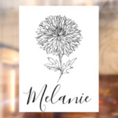 カスタム9月アスター誕生花の贈り物誕生 ウィンドウサイン (シート2)