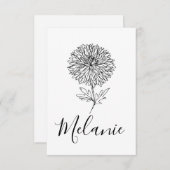 カスタム9月アスター誕生花の贈り物誕生 サンキューカード (正面/裏面)