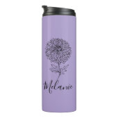 カスタム9月アスター誕生花の贈り物誕生 タンブラー (回転右)