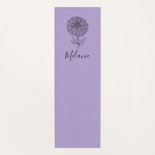 カスタム9月アスター誕生花の贈り物誕生 ヨガマット (正面)