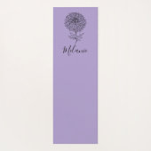 カスタム9月アスター誕生花の贈り物誕生 ヨガマット (裏面)