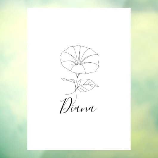 カスタム9月モーニンググローリー誕生フラワーギフト ウィンドウサイン (シート3)