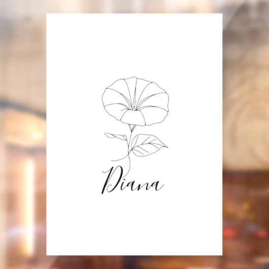 カスタム9月モーニンググローリー誕生フラワーギフト ウィンドウサイン (シート2)