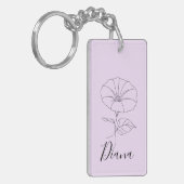 カスタム9月モーニンググローリー誕生フラワーギフト キーホルダー (正面左)