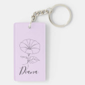 カスタム9月モーニンググローリー誕生フラワーギフト キーホルダー (裏面)