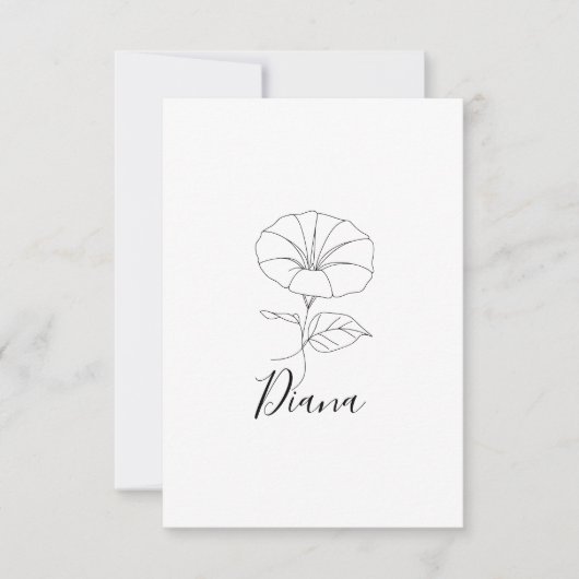 カスタム9月モーニンググローリー誕生フラワーギフト サンキューカード (正面)