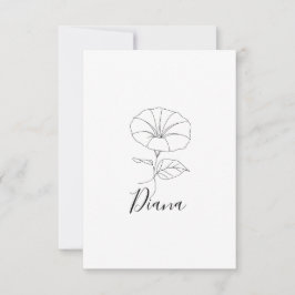 カスタム9月モーニンググローリー誕生フラワーギフト サンキューカード