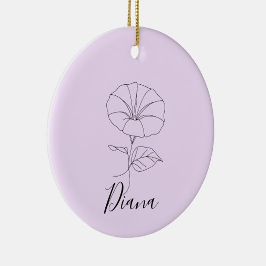 カスタム9月モーニンググローリー誕生フラワーギフト セラミックオーナメント (右)