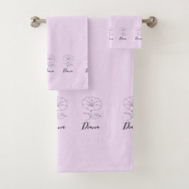 カスタム9月モーニンググローリー誕生フラワーギフト バスタオルセット