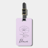 カスタム9月モーニンググローリー誕生フラワーギフト ラゲッジタグ (正面縦)