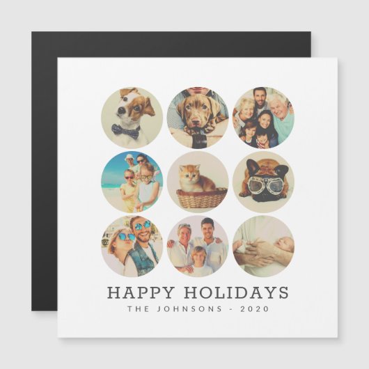 カスタム9枚モダン家族とペット (正面/裏面)