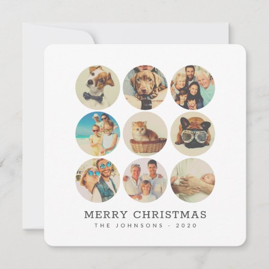 カスタム9枚モダン家族とペット シーズンカード (正面)