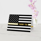 カスタム911ディスパッチャのシン金ゴールドラインありがとう 箔グリーティングカード (蘭)