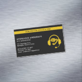 カスタム911 Dispatcherシンモダン金ゴールド・ライン・ロゴ マグネット名刺 (インサイチュ)