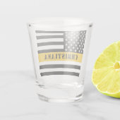 カスタム911 Dispatcher USAフラグシン金ゴールドライン ショットグラス (裏面)