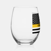 カスタム911 Dispatcher USAフラグシン金ゴールドライン ステムなしワイングラス (右)