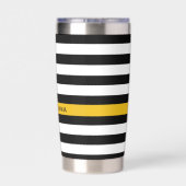 カスタム911 Dispatcher USAフラグシン金ゴールドライン 保温保冷タンブラー (背面)