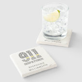 カスタム911 Dispatcher USAフラグ薄い黄色い線 ストーンコースター (横)