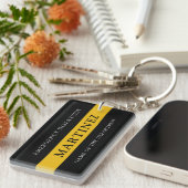 カスタム911 Emergency Dispatcherシン・金ゴールド・ライン キーホルダー (正面右)