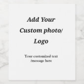 カスタム あなたの写真 ロゴ あなたのテキスト カスタム モダン ワインラベル (シングルラベル)